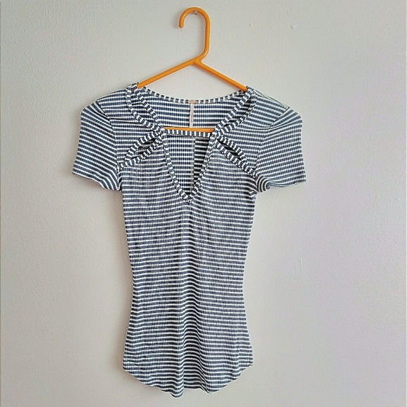 Free People Frenchi Striped Cutout Tee - Picture 2 of 5
